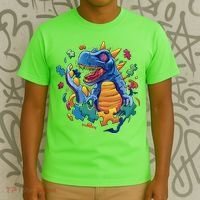 Dinosaur Colorful Puzzle Pieces T-Shirt thumb 3