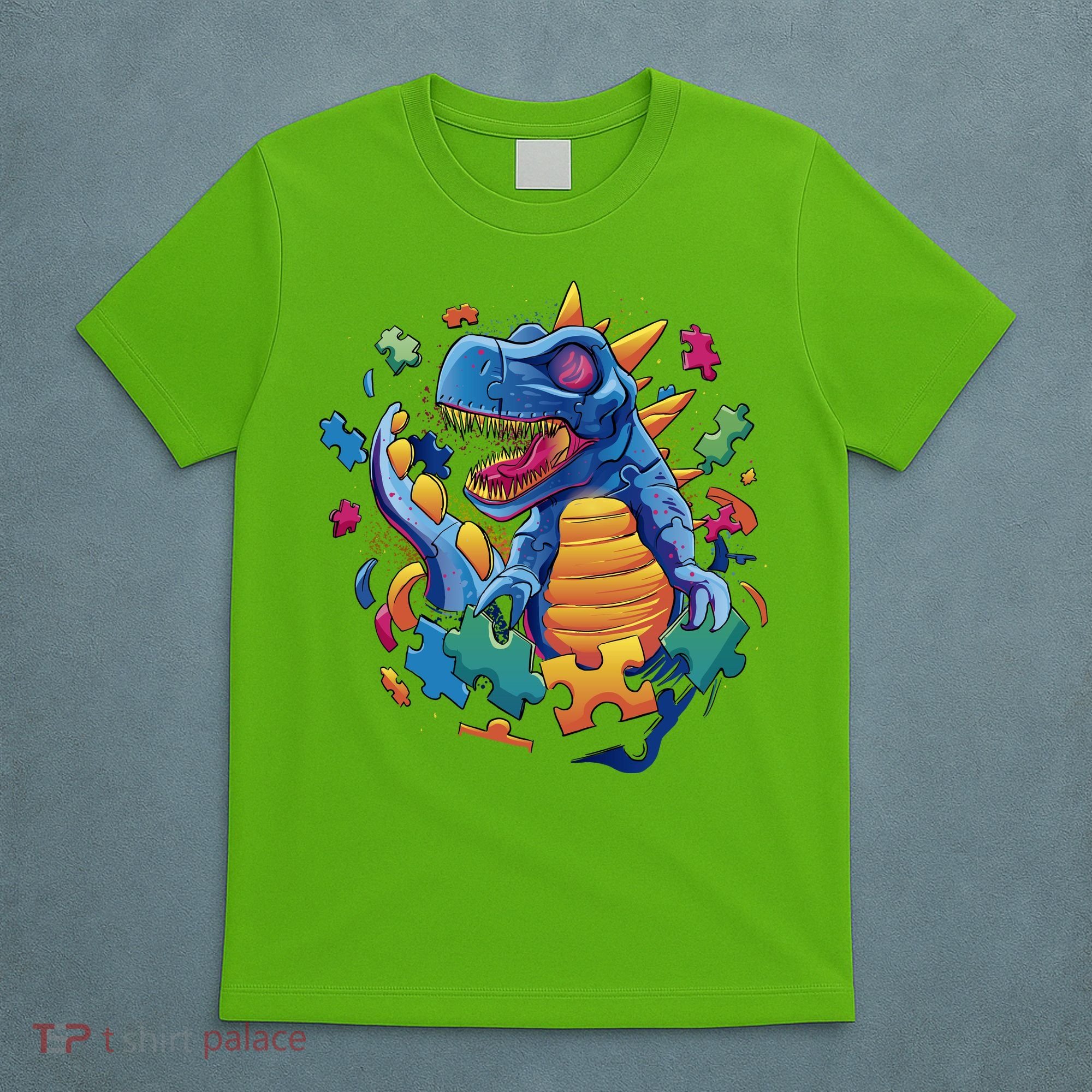Dinosaur Colorful Puzzle Pieces T-Shirt