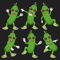 Dabbing Cucumber Pickle Dancing Wearing Sunglasses Dab Dance Women's Sweatshirt thumb 2