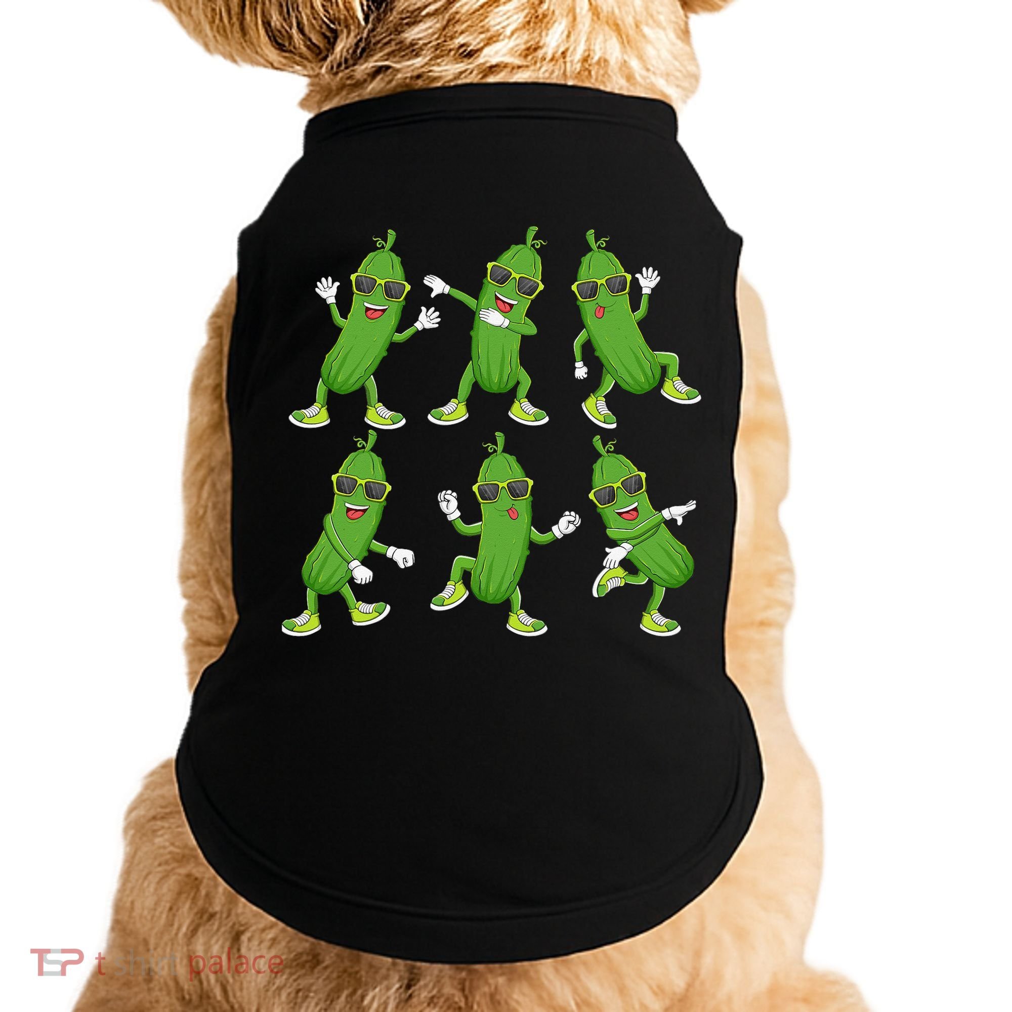 Dabbing Cucumber Pickle Dancing Wearing Sunglasses Dab Dance Doggie Tank