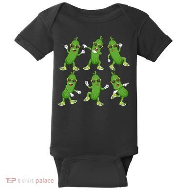 Dabbing Cucumber Pickle Dancing Wearing Sunglasses Dab Dance Baby Bodysuit