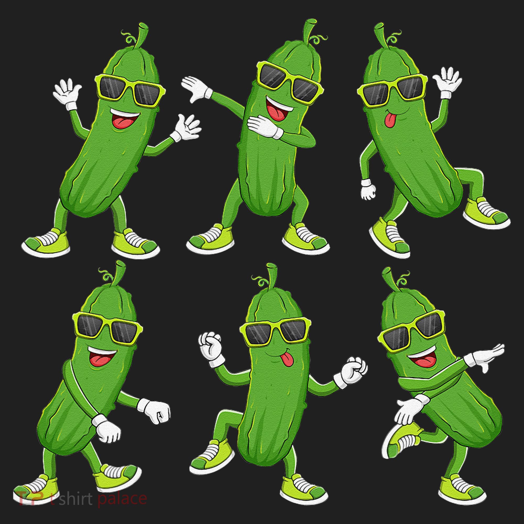 Dabbing Cucumber Pickle Dancing Wearing Sunglasses Dab Dance Hat
