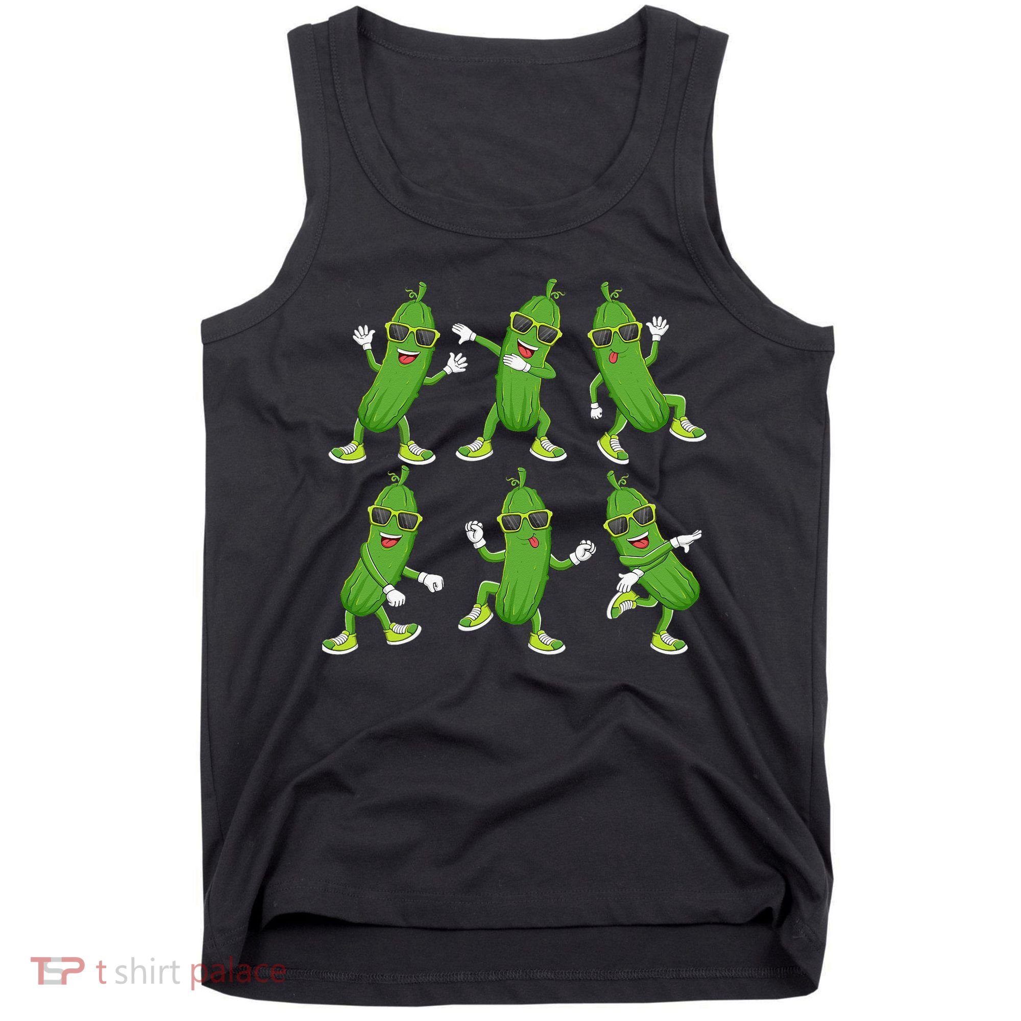 Dabbing Cucumber Pickle Dancing Wearing Sunglasses Dab Dance Tank Top