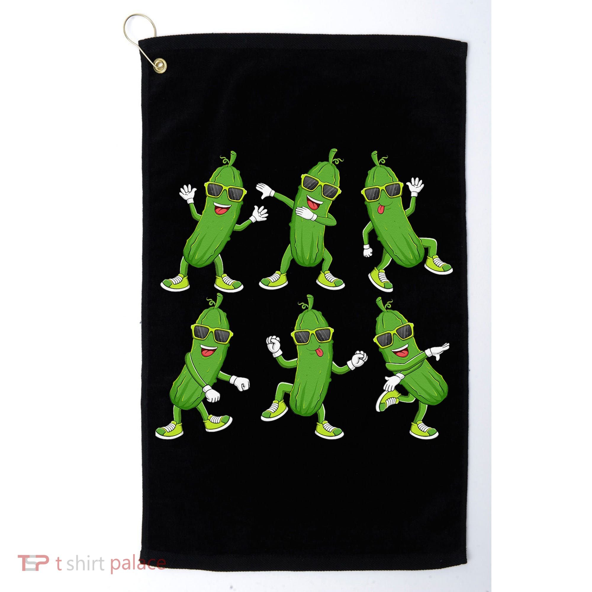 Dabbing Cucumber Pickle Dancing Wearing Sunglasses Dab Dance Golf Towel