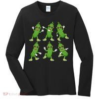 Dabbing Cucumber Pickle Dancing Wearing Sunglasses Dab Dance Women's Long Sleeve Shirt thumb 0