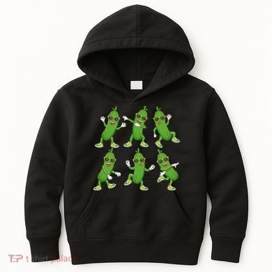 Dabbing Cucumber Pickle Dancing Wearing Sunglasses Dab Dance Kids Hoodie