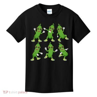 Dabbing Cucumber Pickle Dancing Wearing Sunglasses Dab Dance Kids T-Shirt