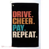 Drive Cheer Pay Repeat Funny Baseball Softball Golf Towel thumb 0