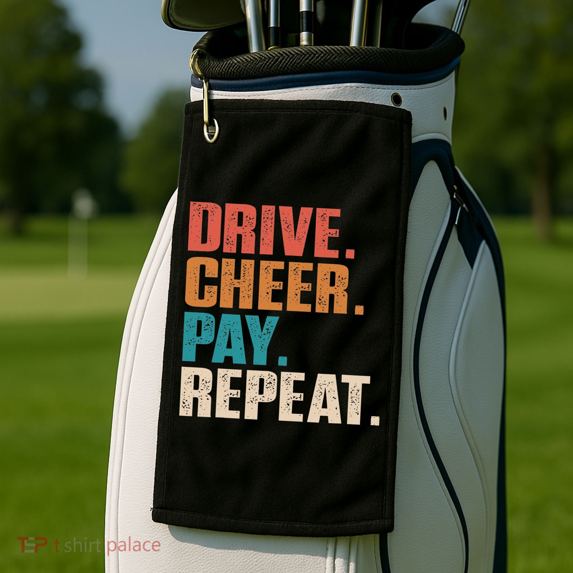 Drive Cheer Pay Repeat Funny Baseball Softball Golf Towel