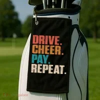 Drive Cheer Pay Repeat Funny Baseball Softball Golf Towel thumb 2