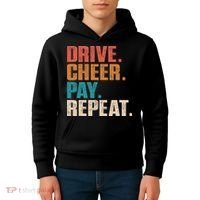 Drive Cheer Pay Repeat Funny Baseball Softball Kids Hoodie thumb 4