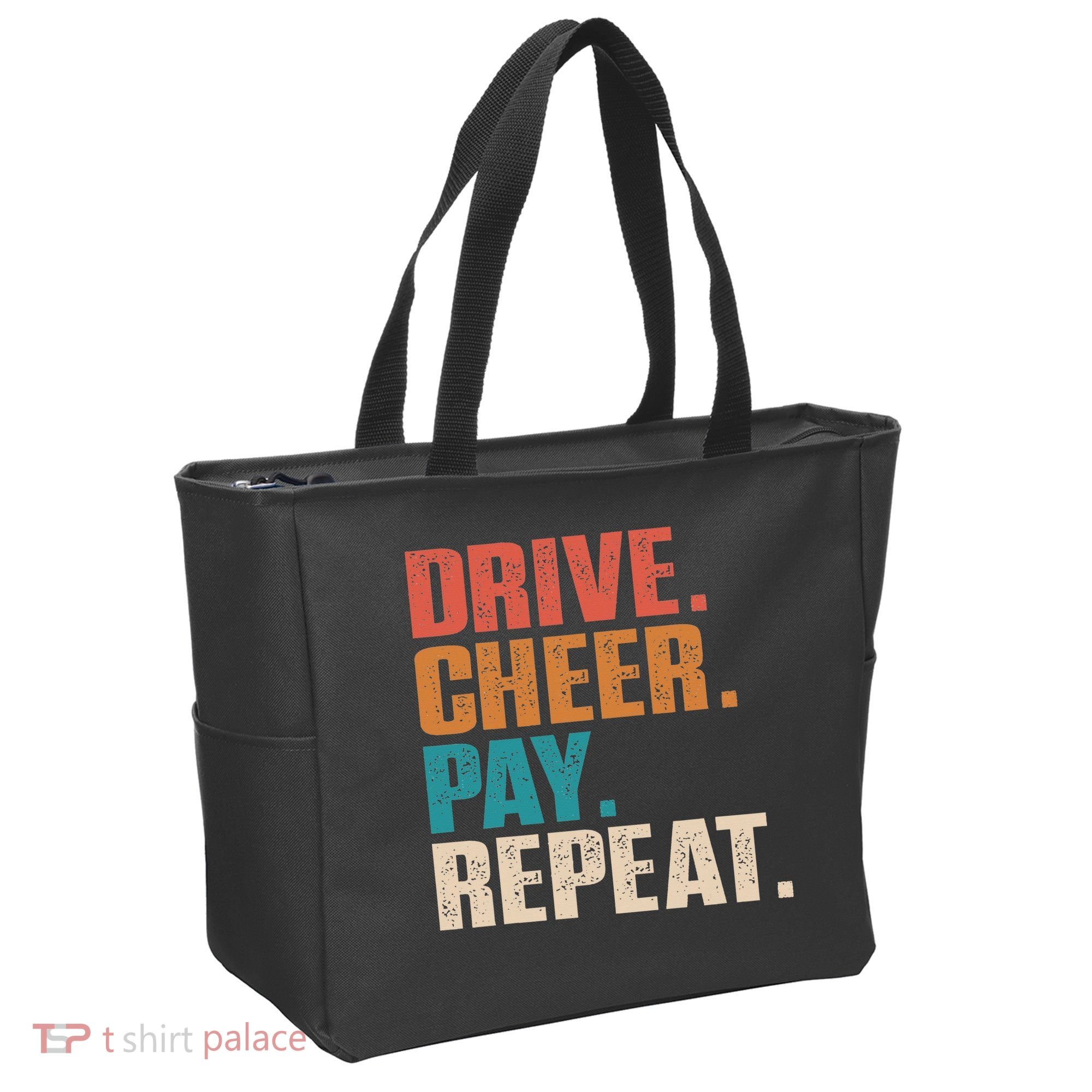Drive Cheer Pay Repeat Funny Baseball Softball Tote Bag