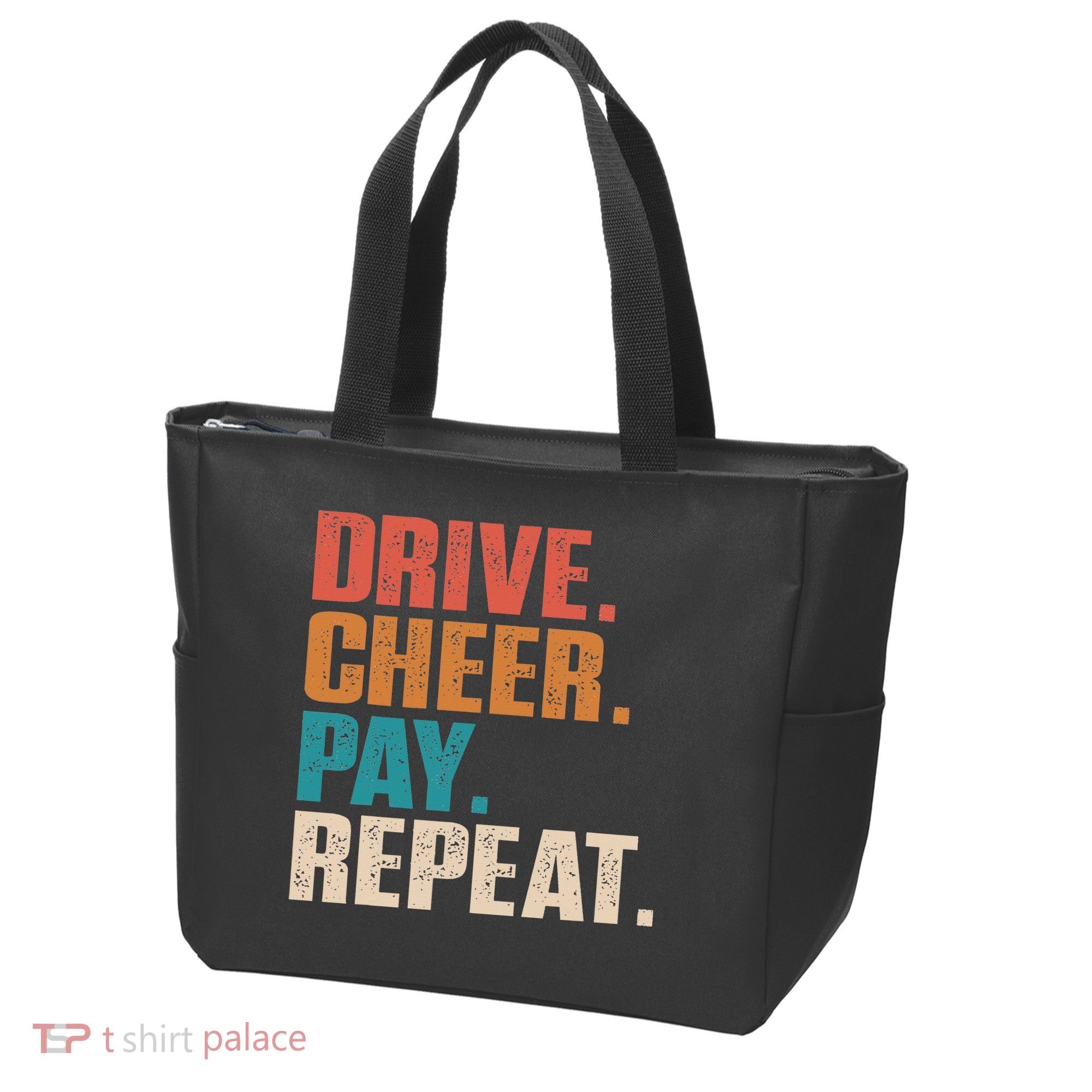 Drive Cheer Pay Repeat Funny Baseball Softball Tote Bag
