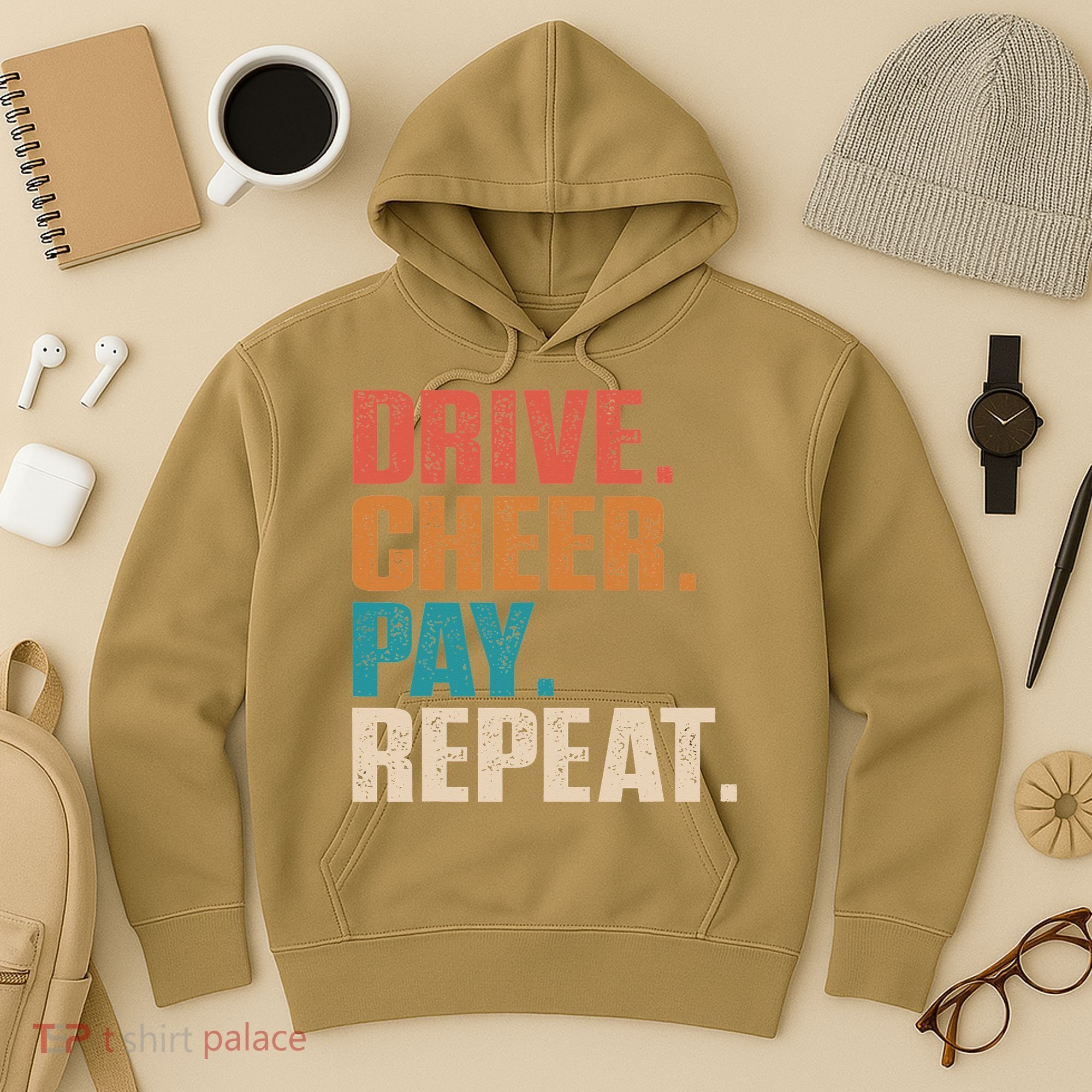 Drive Cheer Pay Repeat Funny Baseball Softball Hoodie