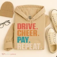 Drive Cheer Pay Repeat Funny Baseball Softball Hoodie thumb 4