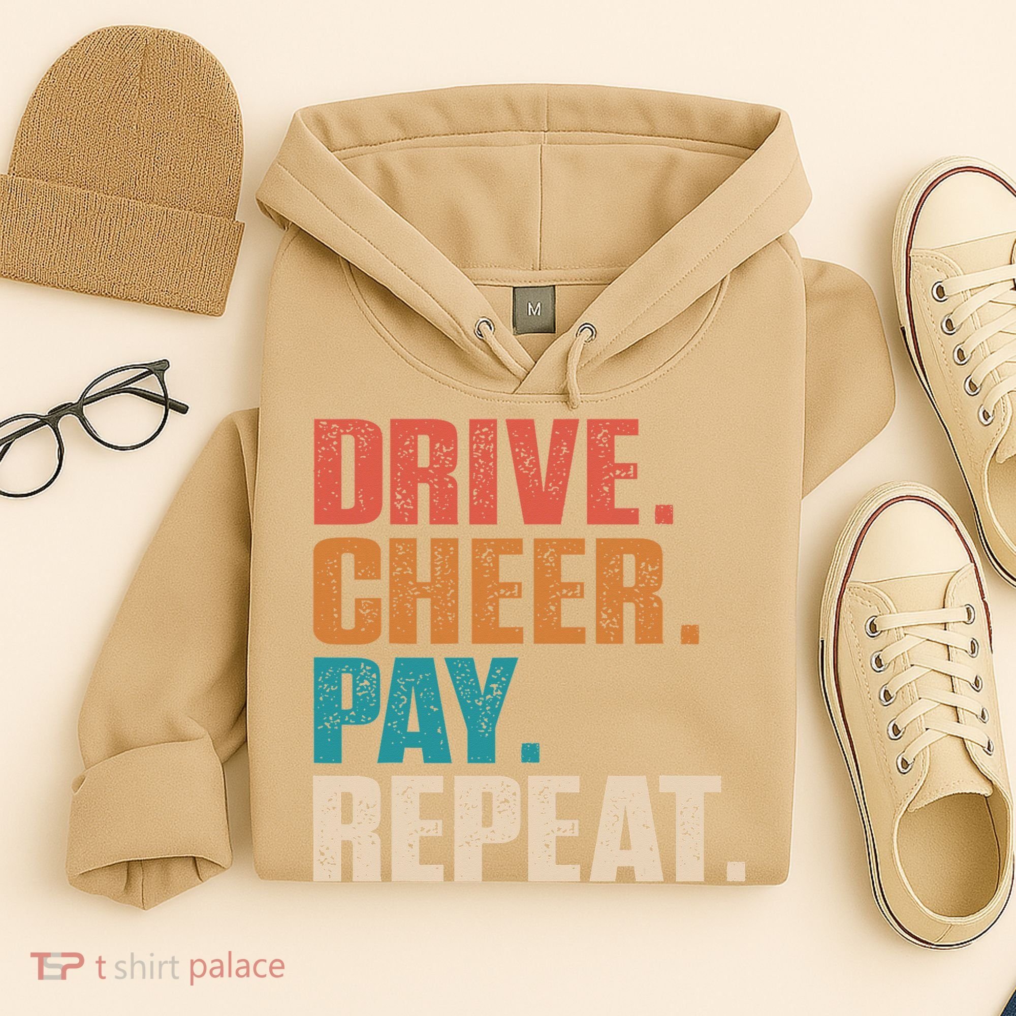 Drive Cheer Pay Repeat Funny Baseball Softball Hoodie