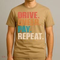 Drive Cheer Pay Repeat Funny Baseball Softball T-Shirt thumb 3