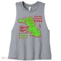 Delicious Chicago Pizza Women's Racerback Cropped Tank thumb 0