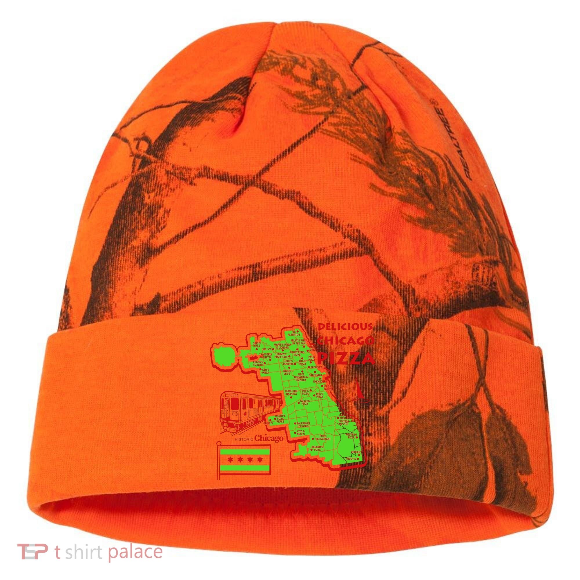 Delicious Chicago Pizza Kati Licensed 12" Camo Cuffed Beanie