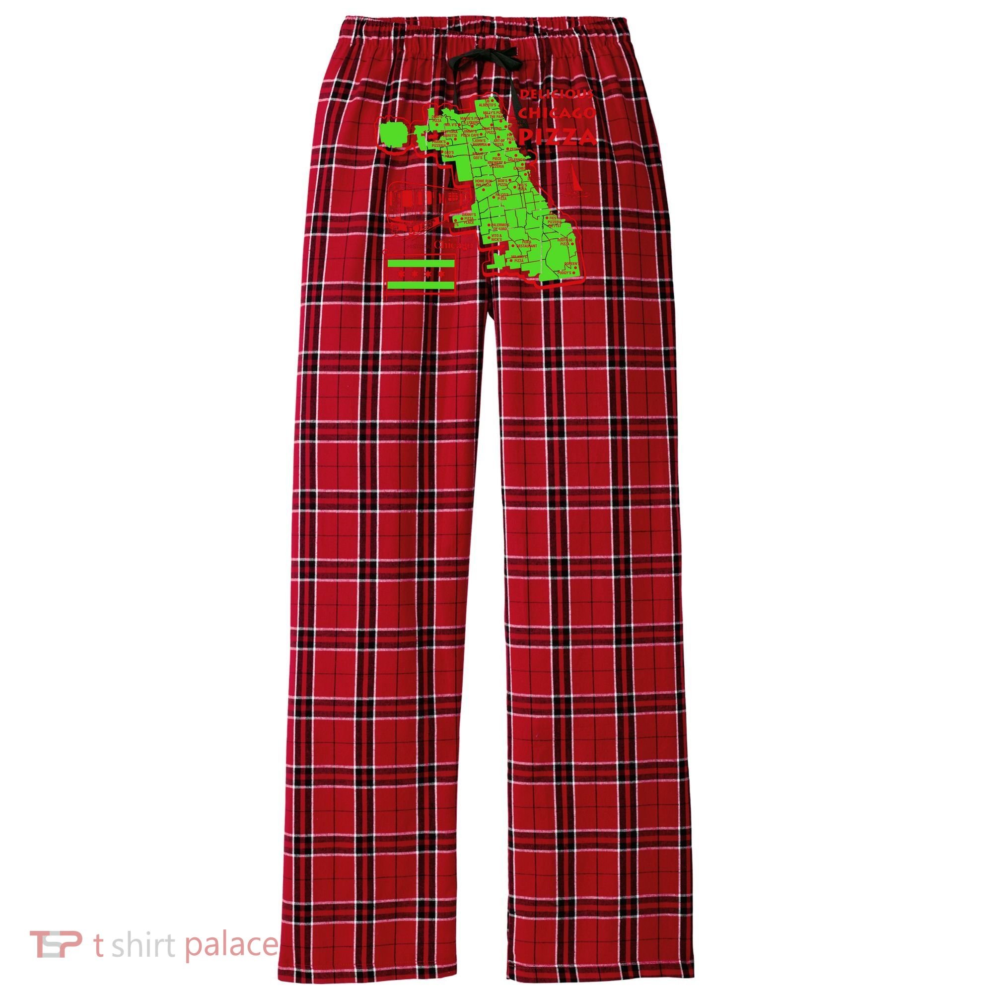 Delicious Chicago Pizza Women's Flannel Plaid Pajama Pants