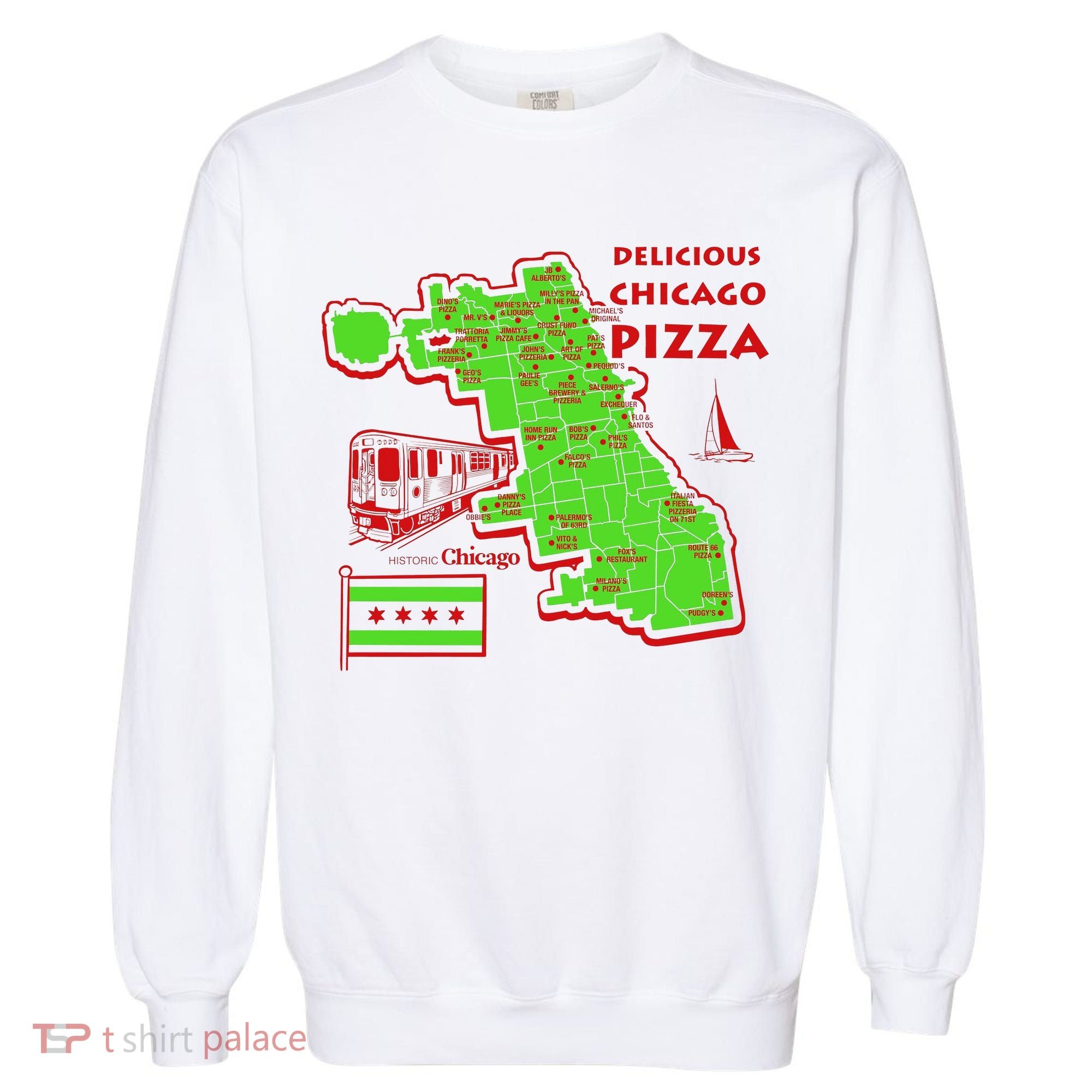 Delicious Chicago Pizza Garment-Dyed Sweatshirt