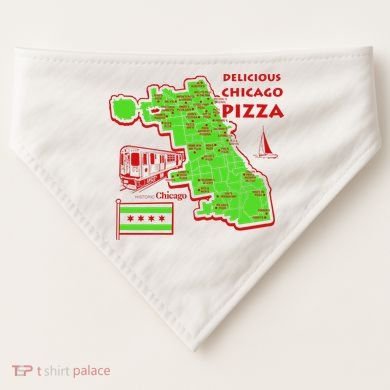 Delicious Chicago Pizza USA-Made Doggie Bandana