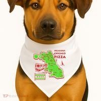 Delicious Chicago Pizza USA-Made Doggie Bandana thumb 1