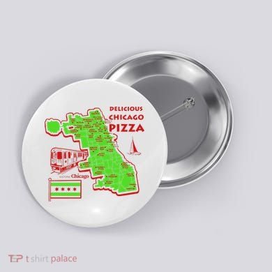 Delicious Chicago Pizza Button