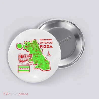 Delicious Chicago Pizza Button