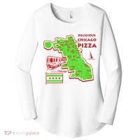 Delicious Chicago Pizza Women's Perfect Tri Tunic Long Sleeve Shirt thumb 0