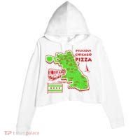 Delicious Chicago Pizza Crop Fleece Hoodie thumb 0