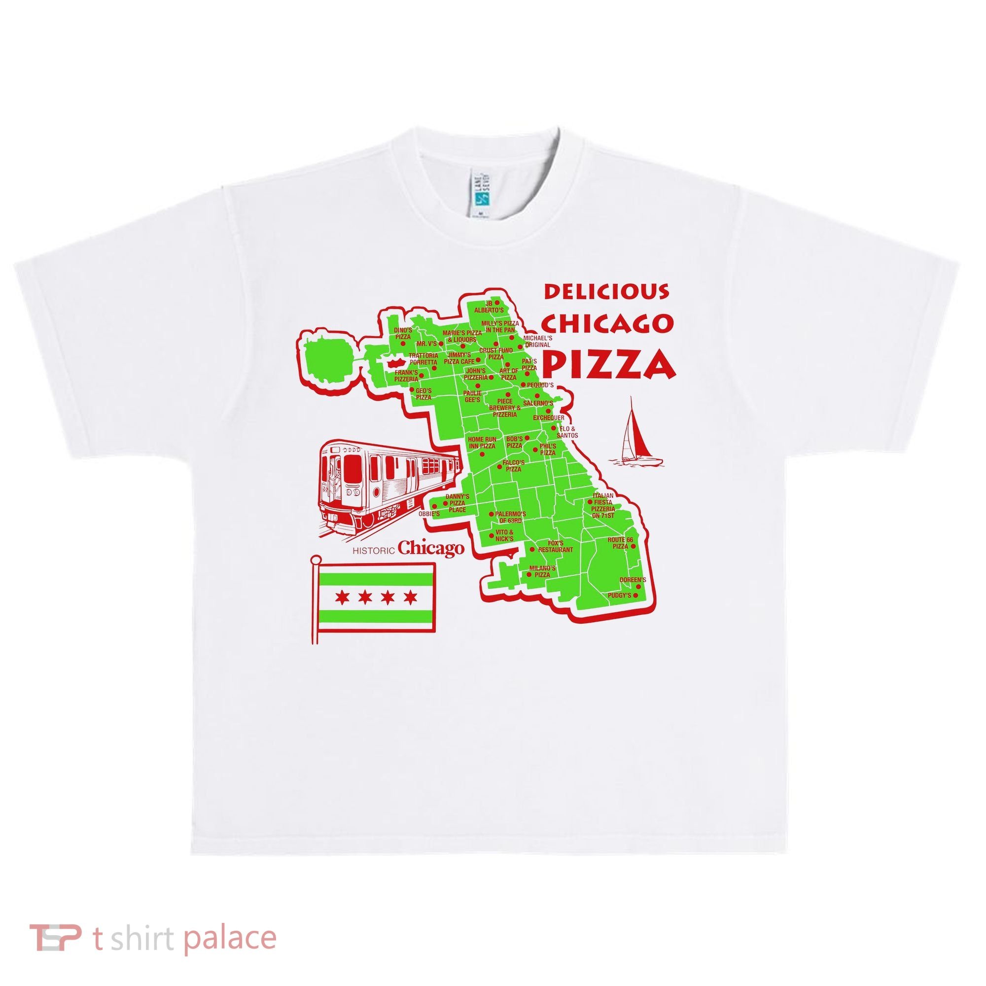 Delicious Chicago Pizza Urban Oversized Heavyweight T-Shirt