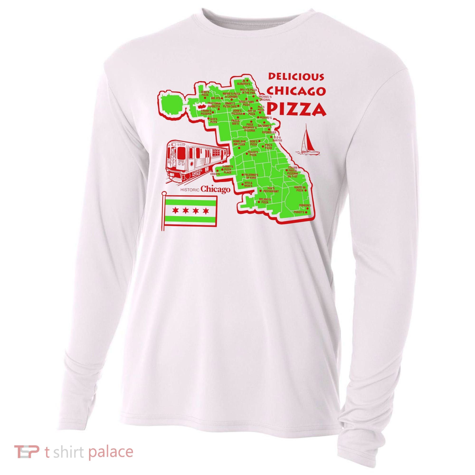 Delicious Chicago Pizza Cooling Performance Long Sleeve Crew