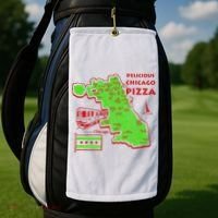 Delicious Chicago Pizza Golf Towel thumb 2