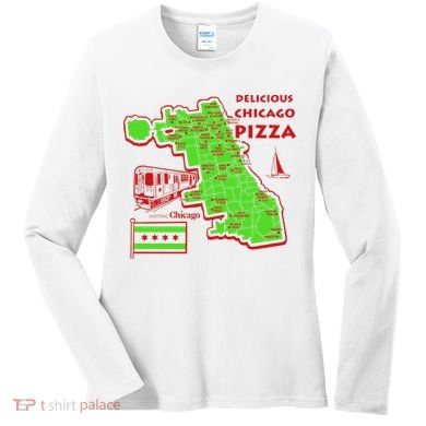 Delicious Chicago Pizza Women's Long Sleeve Shirt