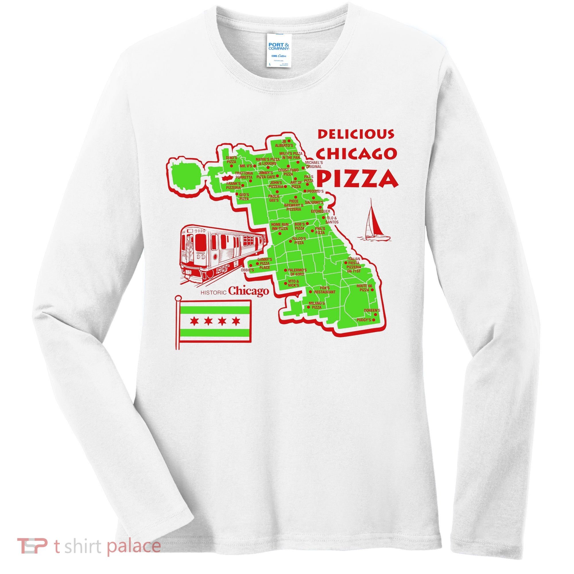 Delicious Chicago Pizza Women's Long Sleeve Shirt