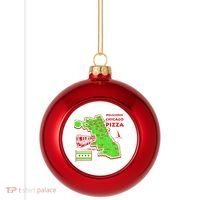 Delicious Chicago Pizza Plastic Christmas Ball Ornament thumb 0