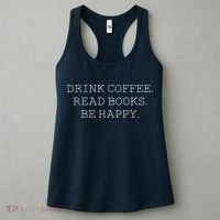 Drink Coffee Read Books Be Happy Women's Tank Top thumb 3