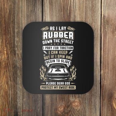 Drag Car Racing Prayer Coaster