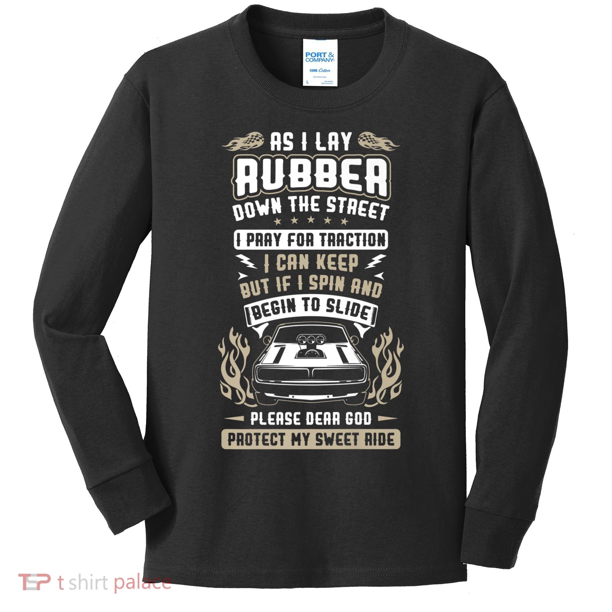 Drag Car Racing Prayer Kids Long Sleeve Shirt