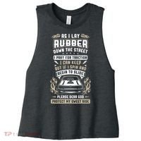 Drag Car Racing Prayer Women's Racerback Cropped Tank thumb 0