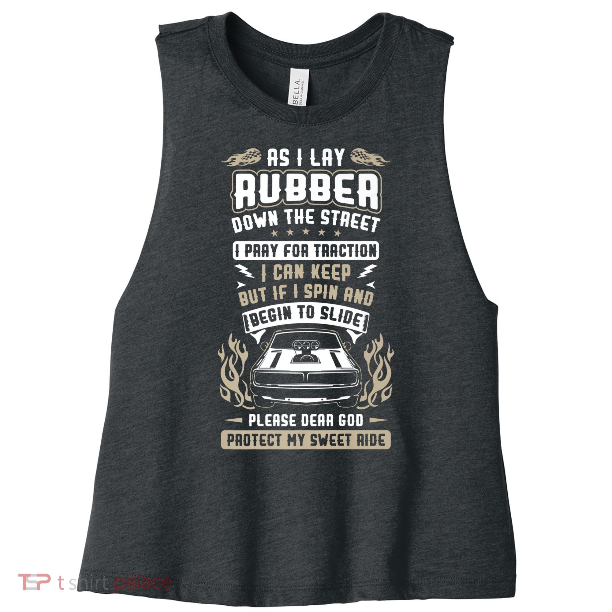 Drag Car Racing Prayer Women's Racerback Cropped Tank