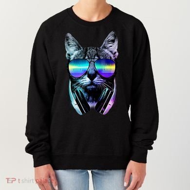 DJ Cat Retro Women's Sweatshirt