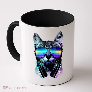 DJ Cat Retro Coffee Mug