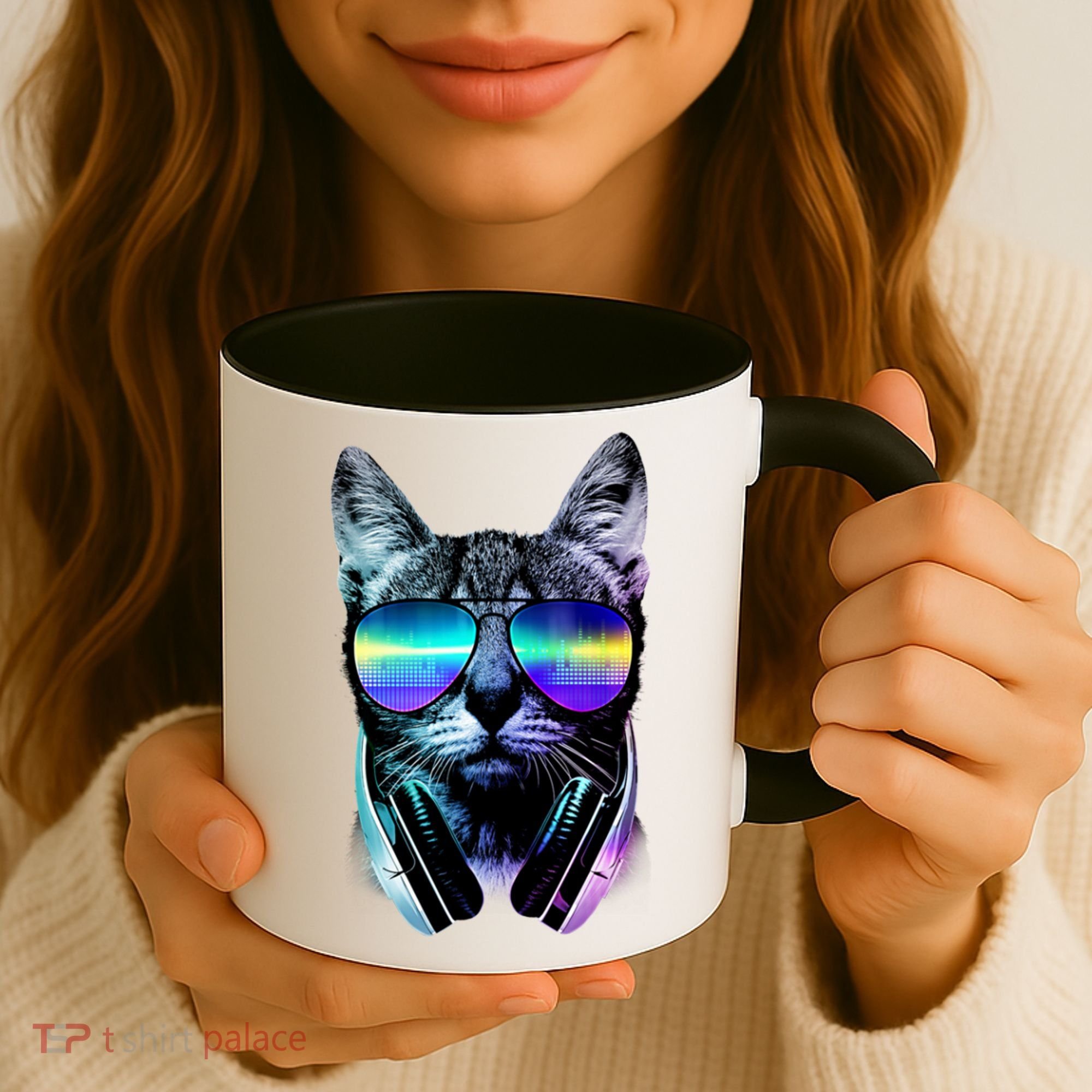 DJ Cat Retro Coffee Mug