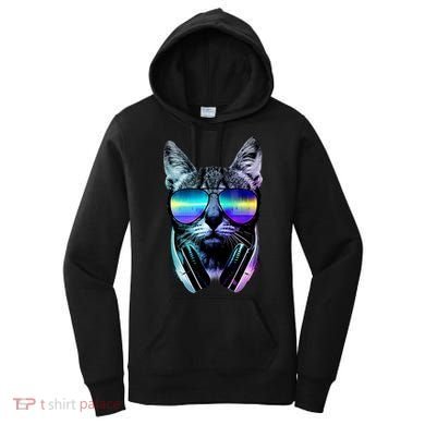 DJ Cat Retro Women's Hoodie