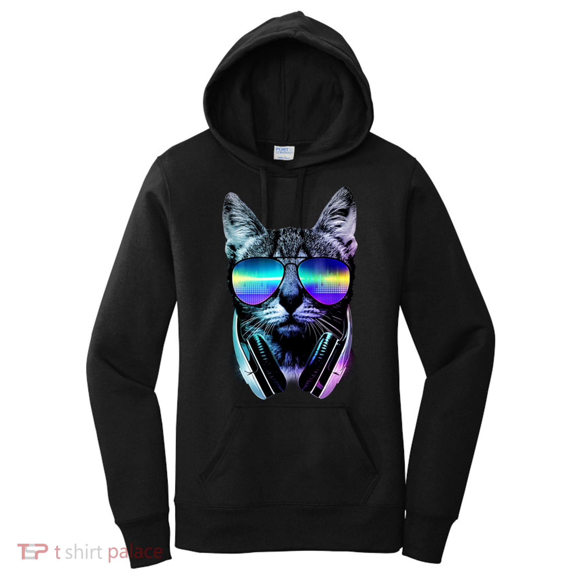 DJ Cat Retro Women's Hoodie