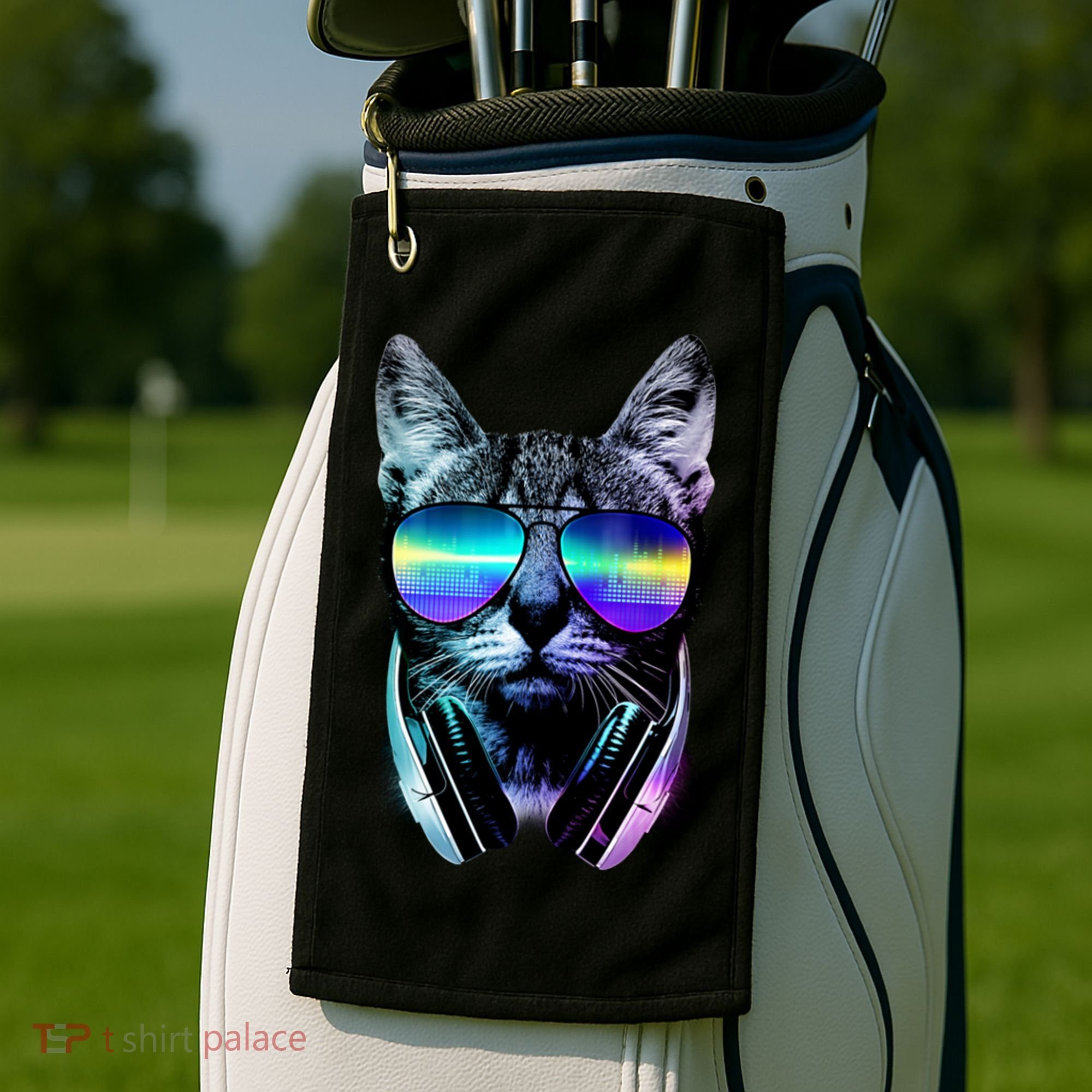 DJ Cat Retro Golf Towel