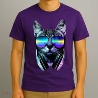 DJ Cat Retro T-Shirt thumb 3