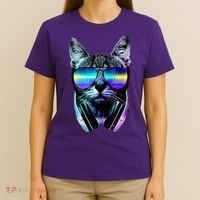 DJ Cat Retro T-Shirt thumb 4